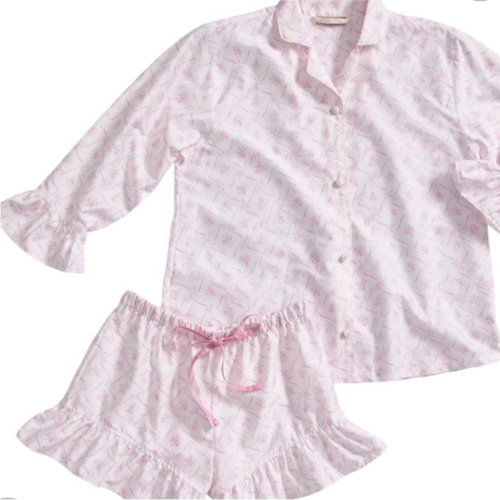 LoveShackFancy X Pottery Barn Floral Trelis Sateen Pajama Top Only